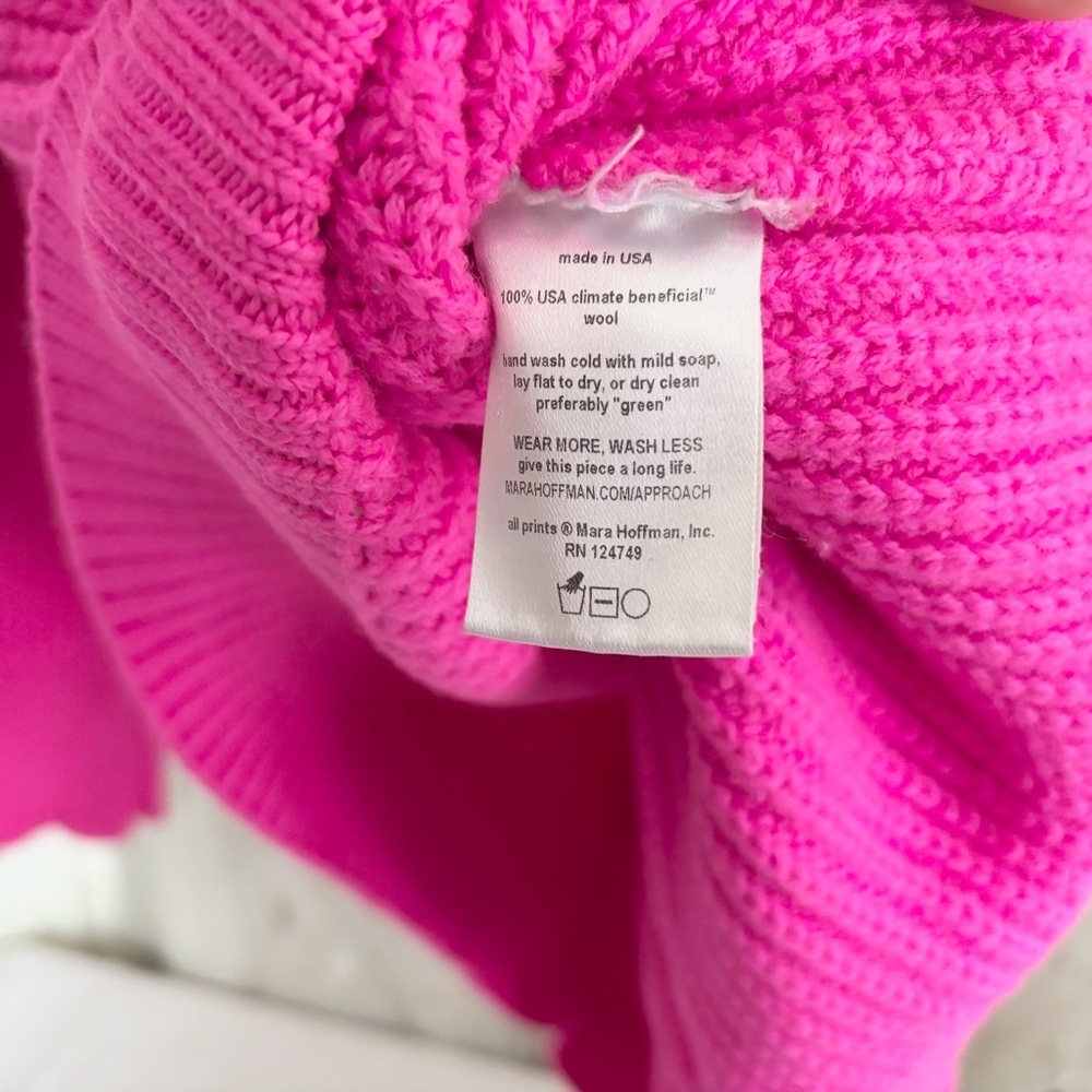 Mara Hoffman Andi Regenerative Knit Sweater, Neon Hot Pink - Picture 6 of 6